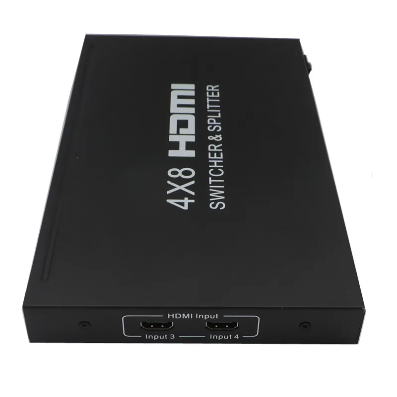 T 4Kx2K 3D 4x8 HDMI SwitcherSplitter,IR RC Control Support DTSDolby-AC3DSD,Power Adapter For HDTV Video Display Free Shipping (2)