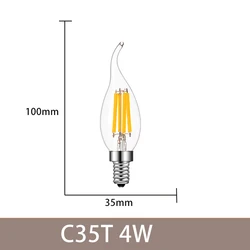 Vintage - Style Dimmable LED Filament Bulbs (Warm white)