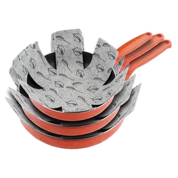 

12Pcs/set Pot Pan Protectors Gray Print Premium Divider Pads Prevent Scratching Separate Protect Surfaces Kitchen Tools