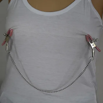 Sex Breast Nipple Clamp Clips Silver Gold Purple Chain Nipple Clip Shaking Clamps Stimulate Clip Sex Slaves Adult Sex Toys 4