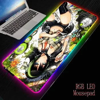 

MRGBEST Sexy Girl with Headphones RGB Gaming Large Mouse Pad Soft LED Backlit Computer Mousepad for Gamer Office PC Desk Mat