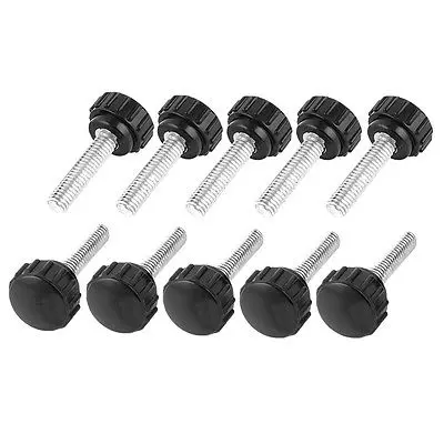 

M5 5mm Dia 25mm Length Thread Round Head Machine Adjustable Knob Handle 10Pcs