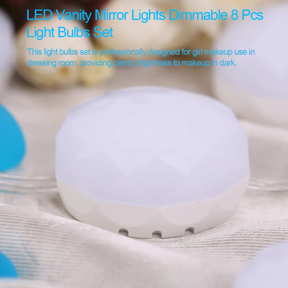 

LED Vanity Mirror Lights Dimmable 8 Pcs Light Bulbs Set Lighting Fixture Strip for Dressing Room Makeup Vanity Table