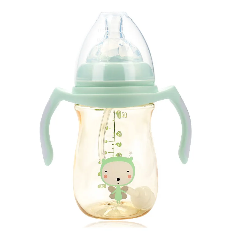 

Mermaid Princess Creative Infant Wide Mouth Handle PPSU Milk Bottle 210 Ml Shatter-resistant Soother Mom And Baby