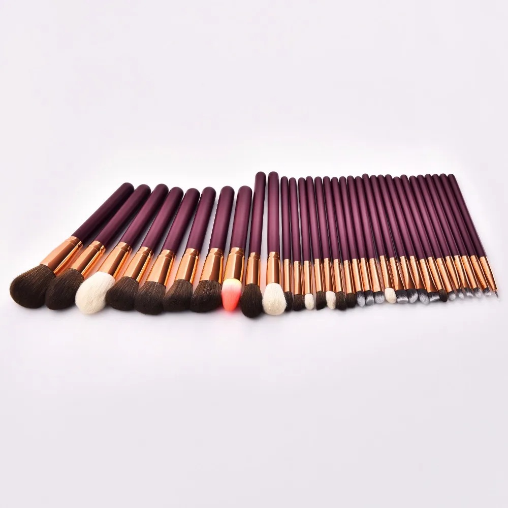 32Pcs Professional Makeup Brushes Sets Eye shadow Eyebrow Highlighter Brush Kits Cosmetic Foundation Brushes Jujube Red Color