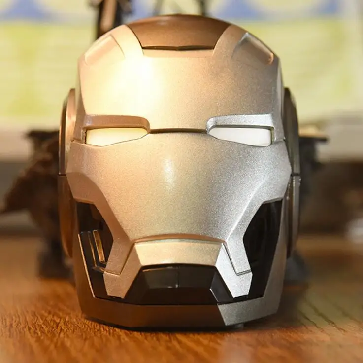 Iron Man-Silver Deekite Iron Man Bluetooth Speaker Outdoor Loudspeaker Cartoon Gift Wireless Portable Speaker for iPhone Tablet Computer - Цвет: Iron Man-Silver