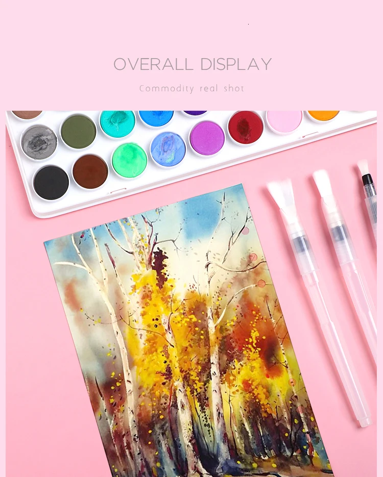 JIANWU 3pcs or 6pcs/set Simple painting scriptliner water pen Painting in water colours brush pen set art supplies Drawing tool