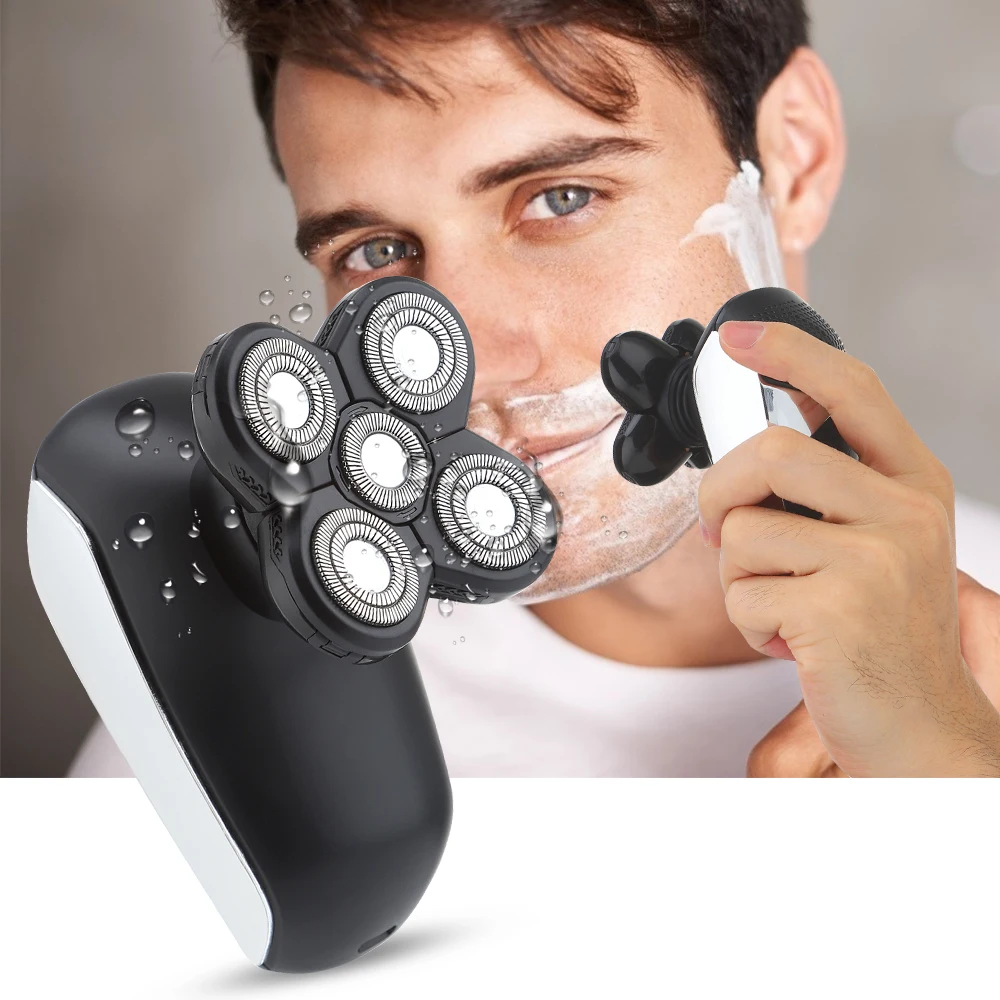 Electric Shaver Trimmer 4d Men's Rechargeable Bald Head 5 Floating