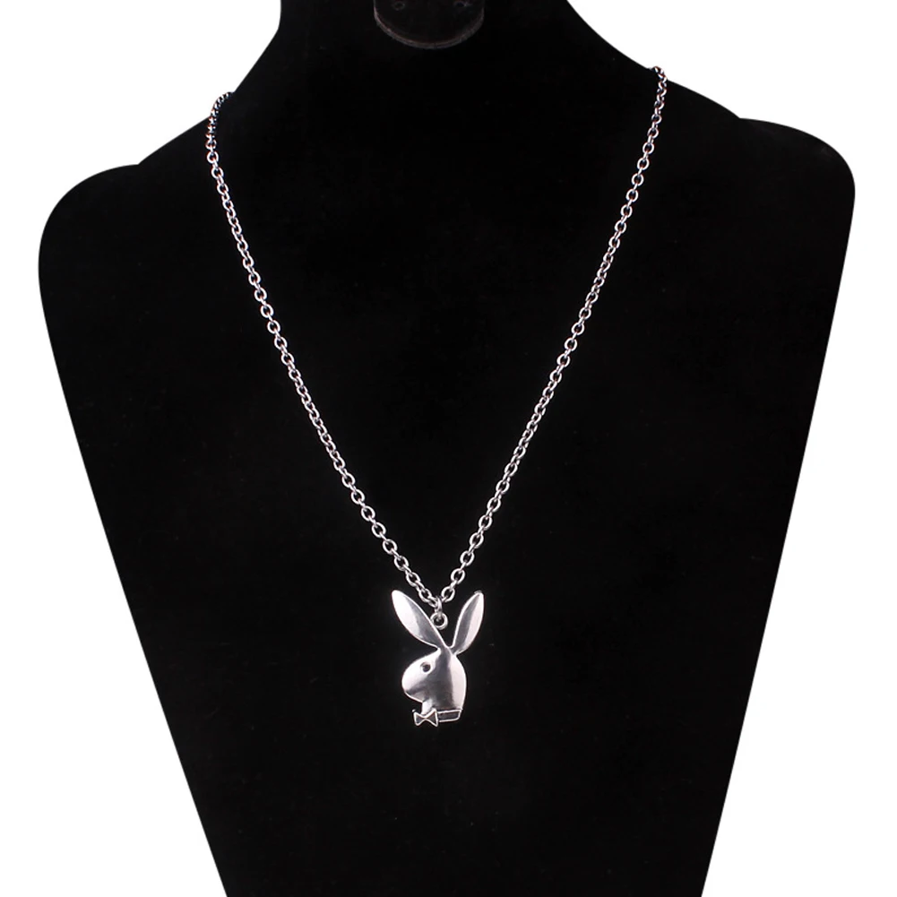 

New 2021 Cute play Rabbit charm Necklace, Rabbit Pendant, Rabbit Gentleman Charm, Tiger Unicorn Necklace DIY Punk Jewelry