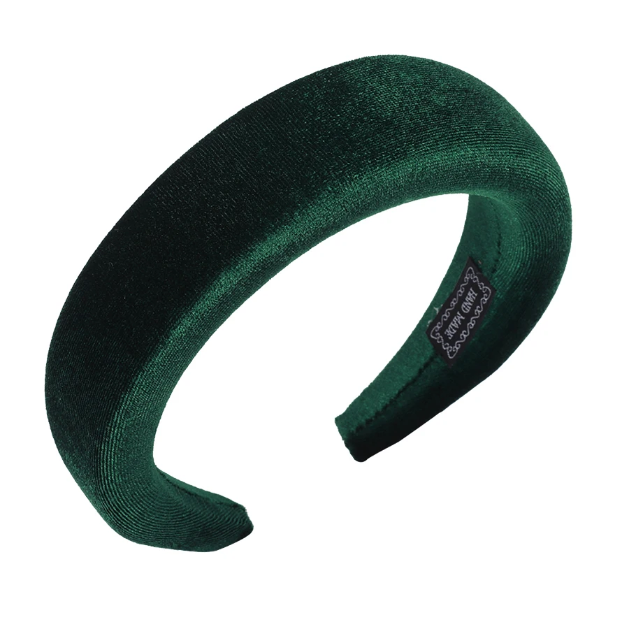 DARK GREEN Объемная женская повязка на голову Haimeikang, элегантный ободок с жемчужинами,, на зиму - Цвет: DARK GREEN