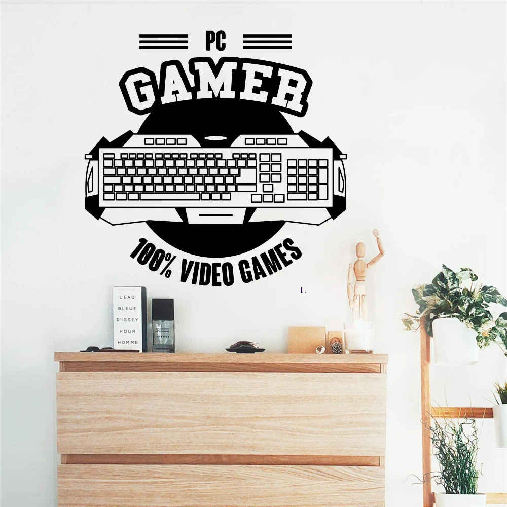 Autocollant mural gamer pour salle de jeux vidéo, affiche