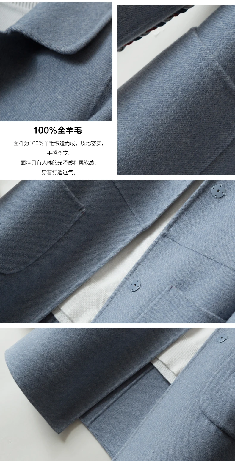 Autumn Winter Women Double-faced Wool Coat High quality Doll collar Single-breasted Long Overcoat Female Slim Wool Blends Jacket