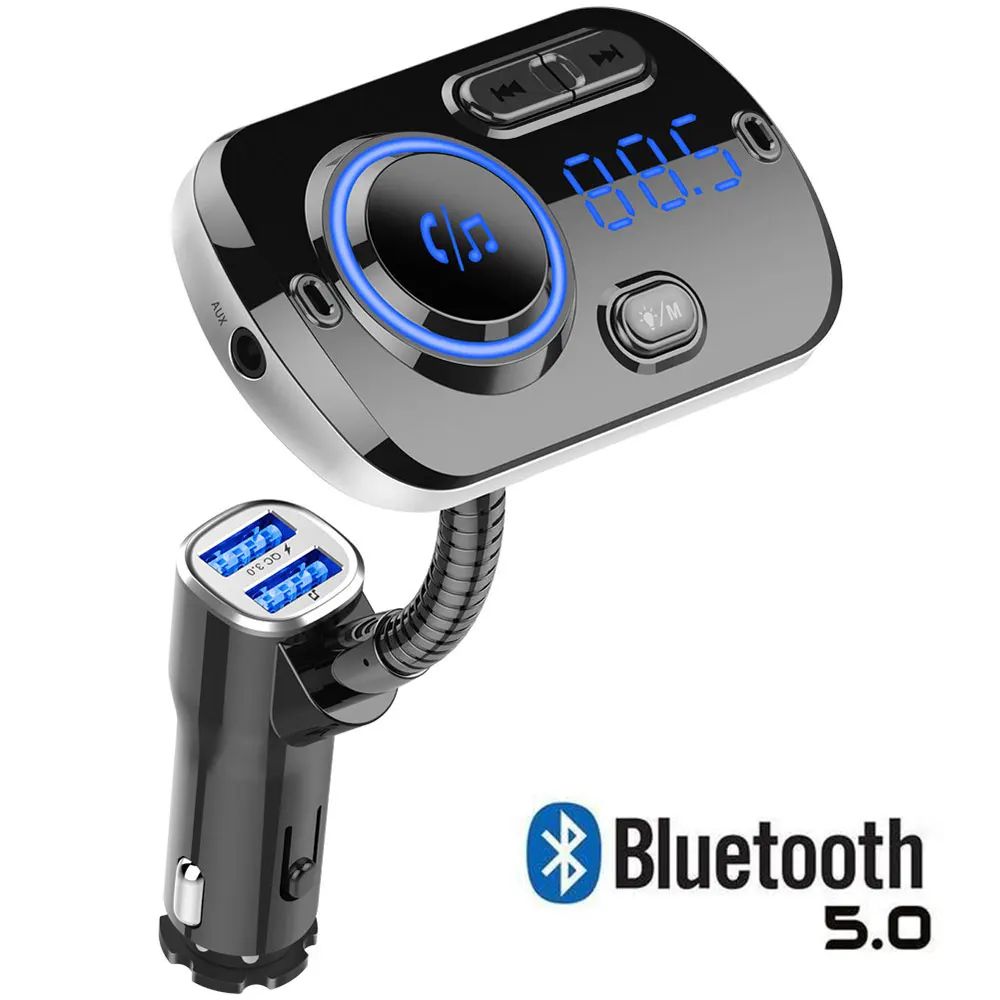 Vehemo Bluetooth 5,0 QC 3,0 Универсальный fm-передатчик, автомобильный комплект, автомобильное зарядное устройство, Радио адаптер, u-диск, TF карта, MP3 плеер