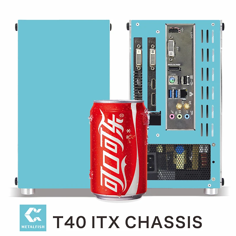 US $97.38 METALFISH T40 A4 MiniITX case gaming computer white chassis Mini PC computer transpare case USB30 Pinkblue small SFX chassis