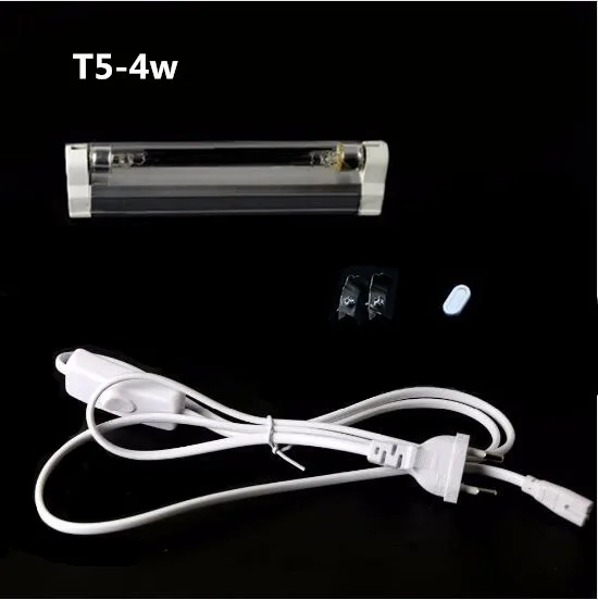 4w fixture cord T5 линейный бактерицидный кварцевый UVC светильник для стерилизации озона дезинфекция ультрафиолетовая трубка лампа для удаления пыли клещей 4 Вт 6 Вт 8 Вт - Мощность в ваттах: 4w fixture cord