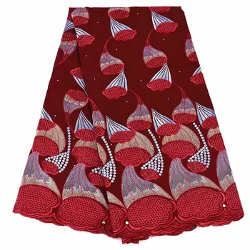 

Red Cotton Swiss Voile Lace In Switzerland Embroidery Swiss Lace Fabric African Lace Fabric Nigerian Lace Fabrics For Dress V674