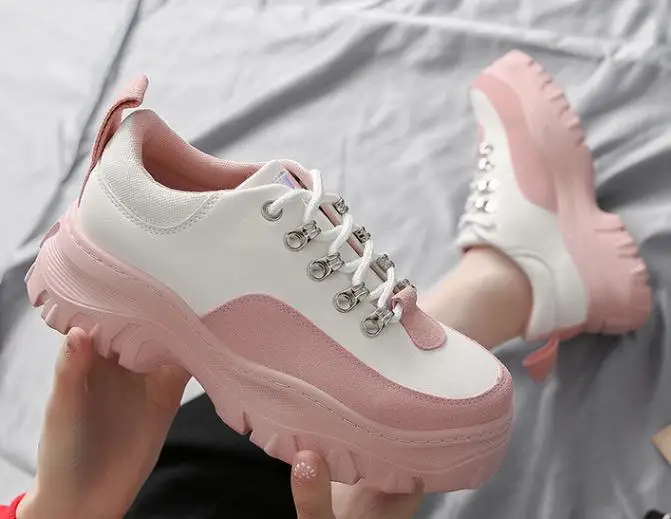 New Women's Shoes Sports Comfortable Thick-Soled Breathable Casual Shoes Spring Autumn Fashion Wild Small White Shoes