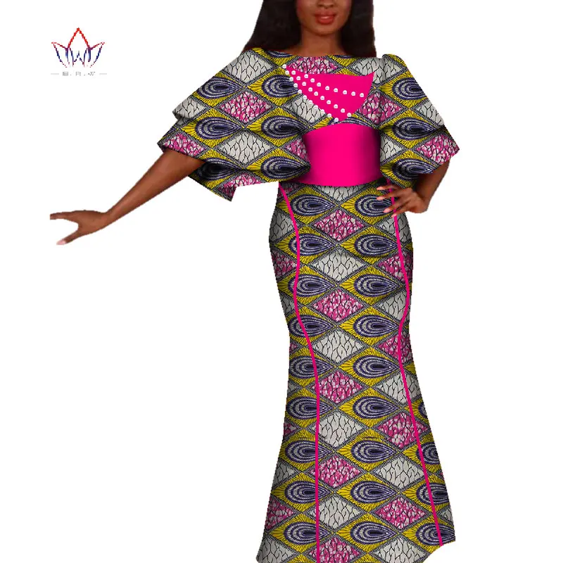 Дашики африканские платья для женщин Базен нигерийские элегантные африканские платья с принтом элегантное платье высокого качества BRW WY4229 - Цвет: 20