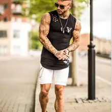 Стиль, мужской спортивный жилет, Уличная Повседневная одежда для фитнеса с отверстиями, майка без рукавов, мускулистый мужской жилет