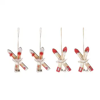 

4pcs Christmas Wooden Sleigh Christmas Tree Pendant Window OrnamentsTree Wall Hanging Pendant Accessories