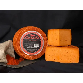 

Artisan goat and sheep cheese to paprika. Orange cheese-BUENALBA-1,5 KG