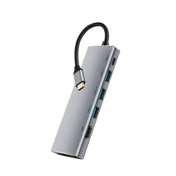 

6-in-1 notebook docking station type-C docking station type-C hub 6-in-1 for Apple MacBook Huawei computers