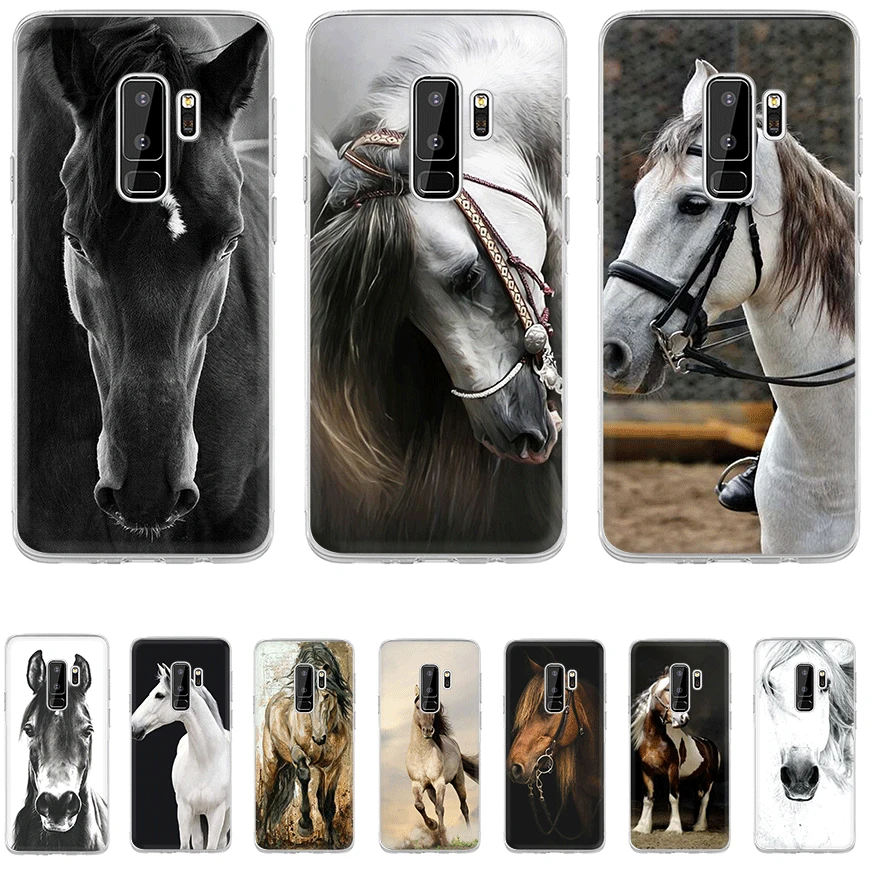 

Phone Case TPU For Samsung A5 A6 A7 A8 A9 A10 A20 A30 A40 A50 A60 A70 Cover Fine Horse Art