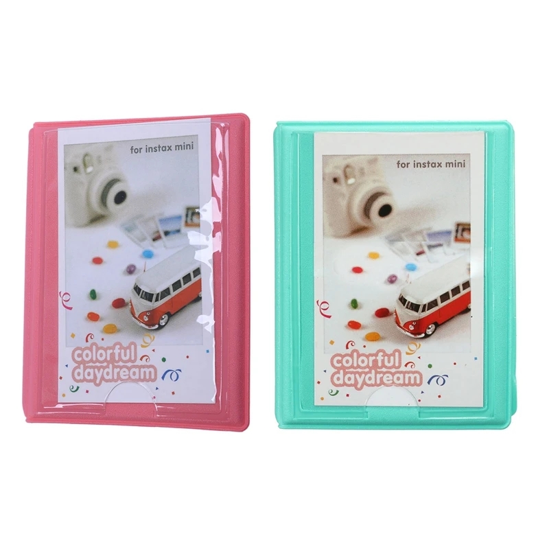 2 шт. 3 дюйма мини 28+ 1 Карманы Чехол для хранения фотоальбома для Polaroid FujiFilm Instax фильм, розовый и мятно-зеленый