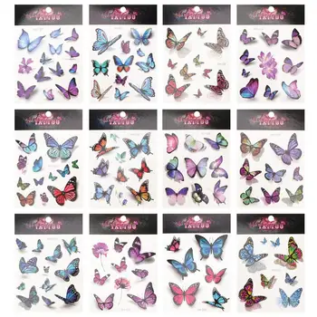 

12Pcs Waterproof Butterfly Pattern Stickers Masquerade Stickers Face Stickers