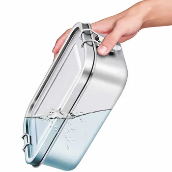 

New Lunch Box 304 Top Grade Stainless Steel Silicone Seal Ring Leakproof Bento Box 800/1200/1400ml Snacks Containers