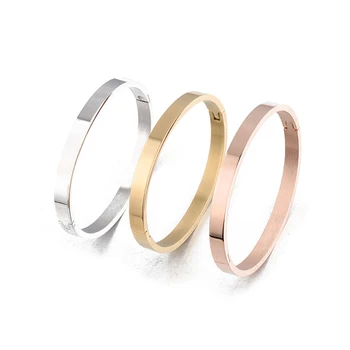 

10PCS/lot WholesaleStainless Steel Simple Round Ellipse Type Buckle Bracelets for Women Female Gift Jewelry