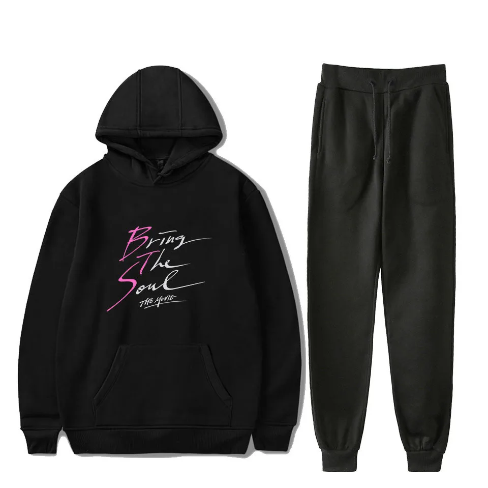 

2019 New Style Bring the Soul-bts Versatile Hooded Sweater + Ankle Banded Pants Set