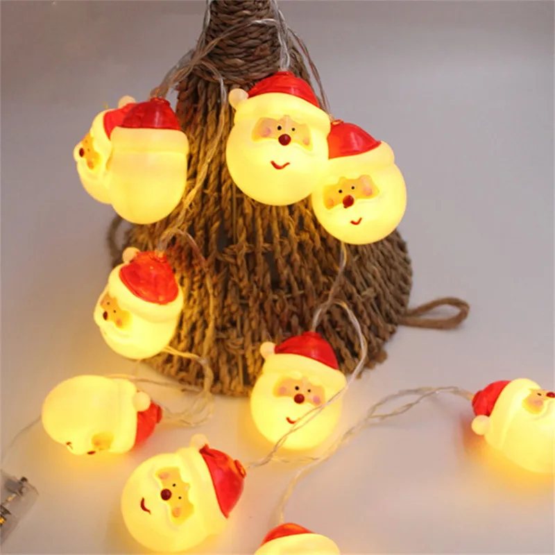 10 LED Christmas String Light Snowman Santa Claus Fairy Light Party Home Decor String Lights Xmas Ornament Lighting Strings Hot - Цвет: As photo show