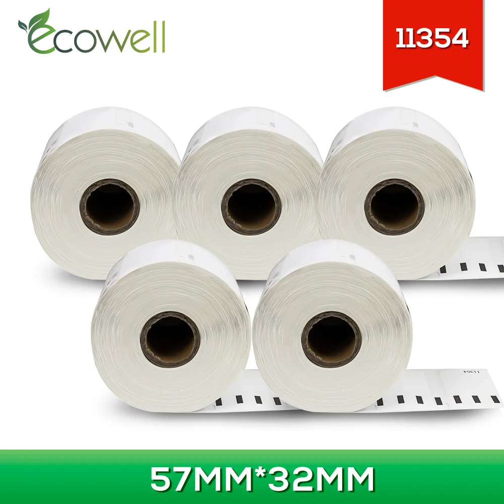 Ecowell 5 рулонов/5000 шт repalcement для Dymo LW 11354 термальная этикетка 57 мм * 32 совместима с DYMO