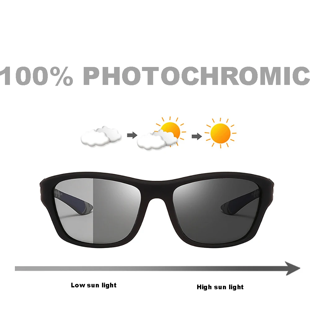 Cycling Sunglasses Photochromic Sports Polarized Color Changing Goggles Outdoor Climbing Eyewear