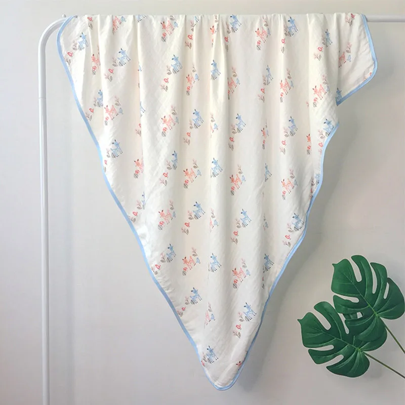 120cm*120cm 6-layer Newborn Blankets Bamboo Bath Towel Gauze Baby Swaddle Kid Muslin Organic Cotton Fabric Soft Girls Burp Cloth