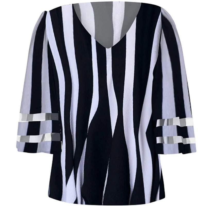 New Autumn T-shirt Fashion Women Sexy V-neck Splicing Hollow Plus Size T-Shirt Female Tops Half Sleeve Shirts Maternity Shirt
