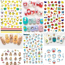 3D наклейки для ногтей, маникюр, японский мультфильм, наклейки для украшения собак, задний клей, Покемон, дизайн, наклейка на ногти, наклейка s, кошка, мышь