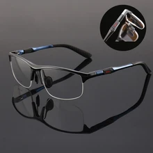 Оптические очки, оправа для мужчин, квадратная, близорукость, рецепт, алюминий, Магниевый сплав, оправа для чтения, прозрачные линзы для глаз, мужские очки