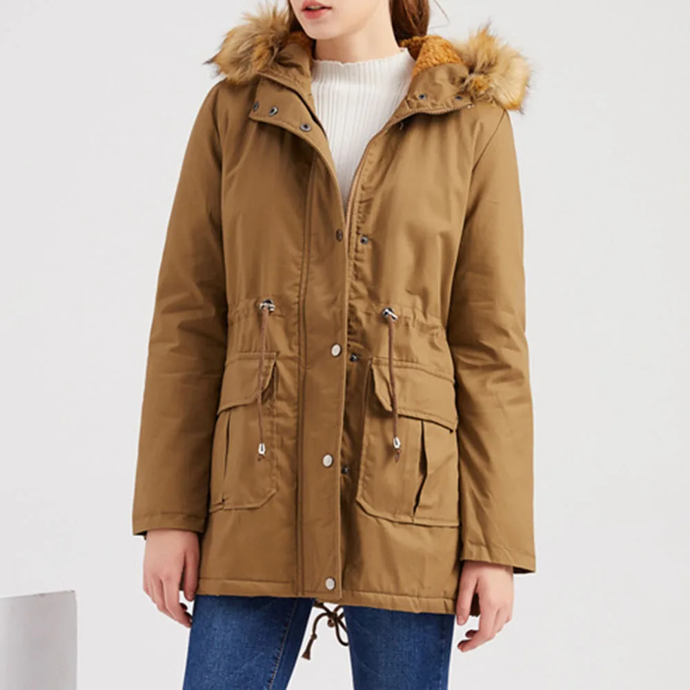 

Cotton Padded Jacket Ladies Fashion Casual Jacket Autumn And Winter Women Korean Style Thick Parkas Jacket Warm Hooded Coat