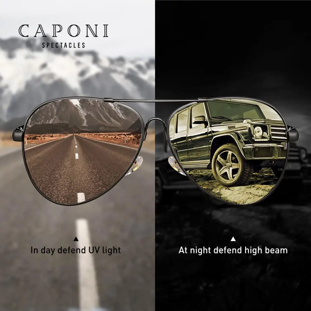 CAPONI фотохромные мужские солнцезащитные очки, поляризационные, пилот ...