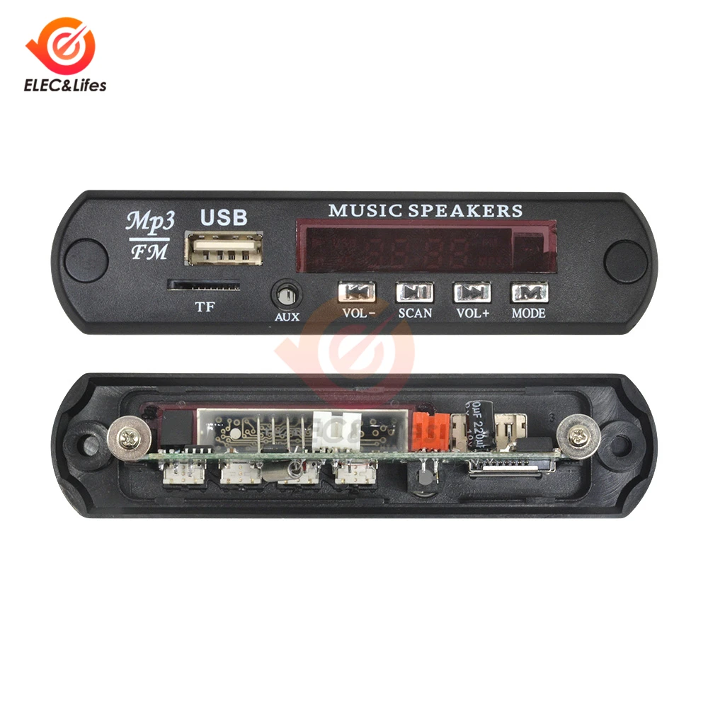Автомобильный USB/TF версия MP3-плеер декодер плата с радио FM Функция автомобильный аудио модуль регулятор громкости воспроизведение/пауза