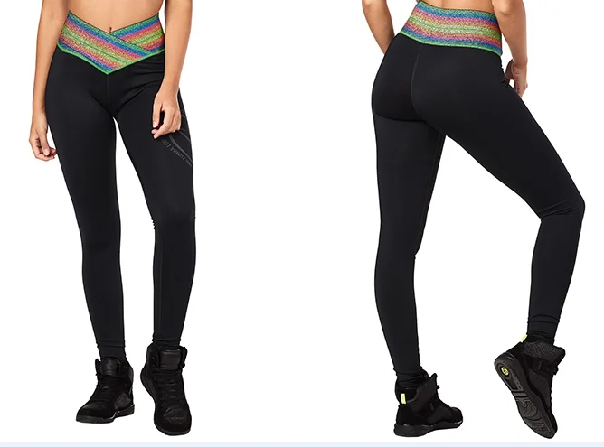 FIT FUNKY женские брюки спортивные Капри для бега обтягивающие брюки Одежда для танцев Inspire Высокая талия длинные леггинсы P894 - Цвет: P894   black