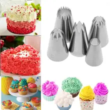 5Pcs/Set Icing Nozzles Cake Decorating Piping Cookie Cream Sizing Tip Stainless Steel DIY Baking Tools Supplies M4YD