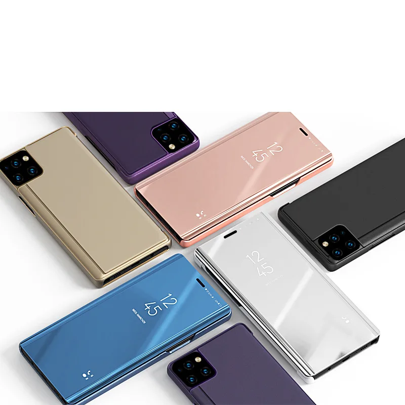 Роскошный чехол с зеркалом для iphone 6, 7, 8 X, XR, XS Max, прозрачный чехол с откидной крышкой и подставкой для iphone 11 Pro, max, 6 Plus, 7 Plus, 8 Plus, чехол