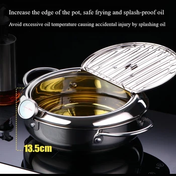 

Universal Temperature Control Fryer Mini Stainless Steel Frypot Induction Cooker Cookware