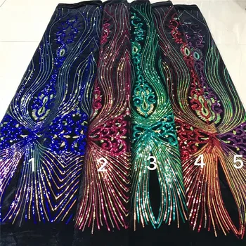 

Hot Sale African Sequins Velvet Lace Fabric Soft Warm French Sequins Velvet Voile Lace Fabric For Nigerian Party Wedding Garment