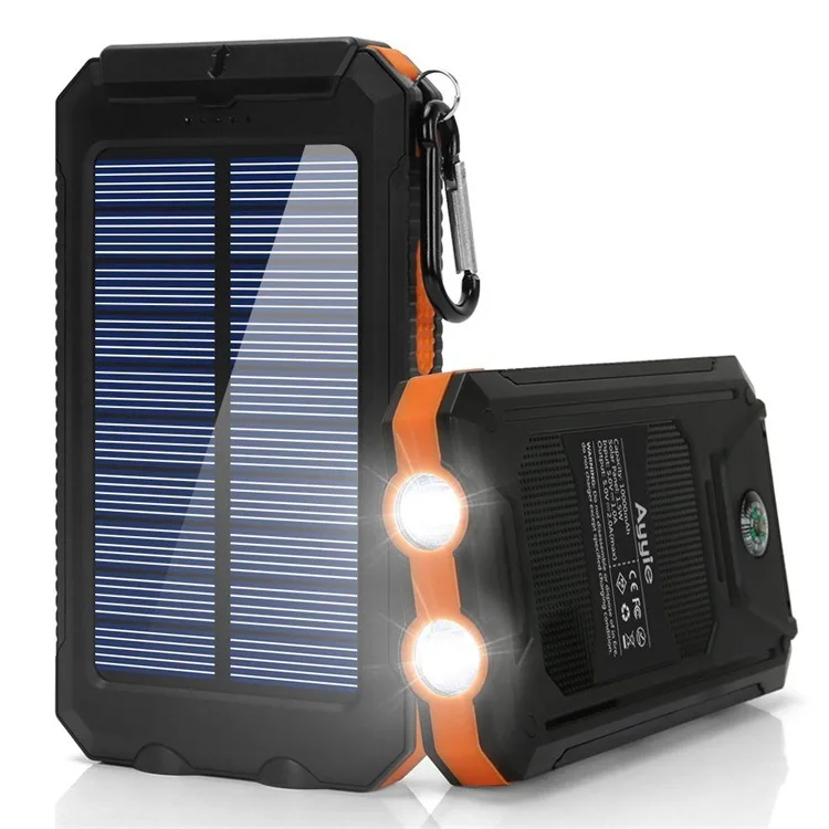 Outdoor Camping Light Camping Sports Portable Compass Emergency Light Flashlight Solar Charging Unit