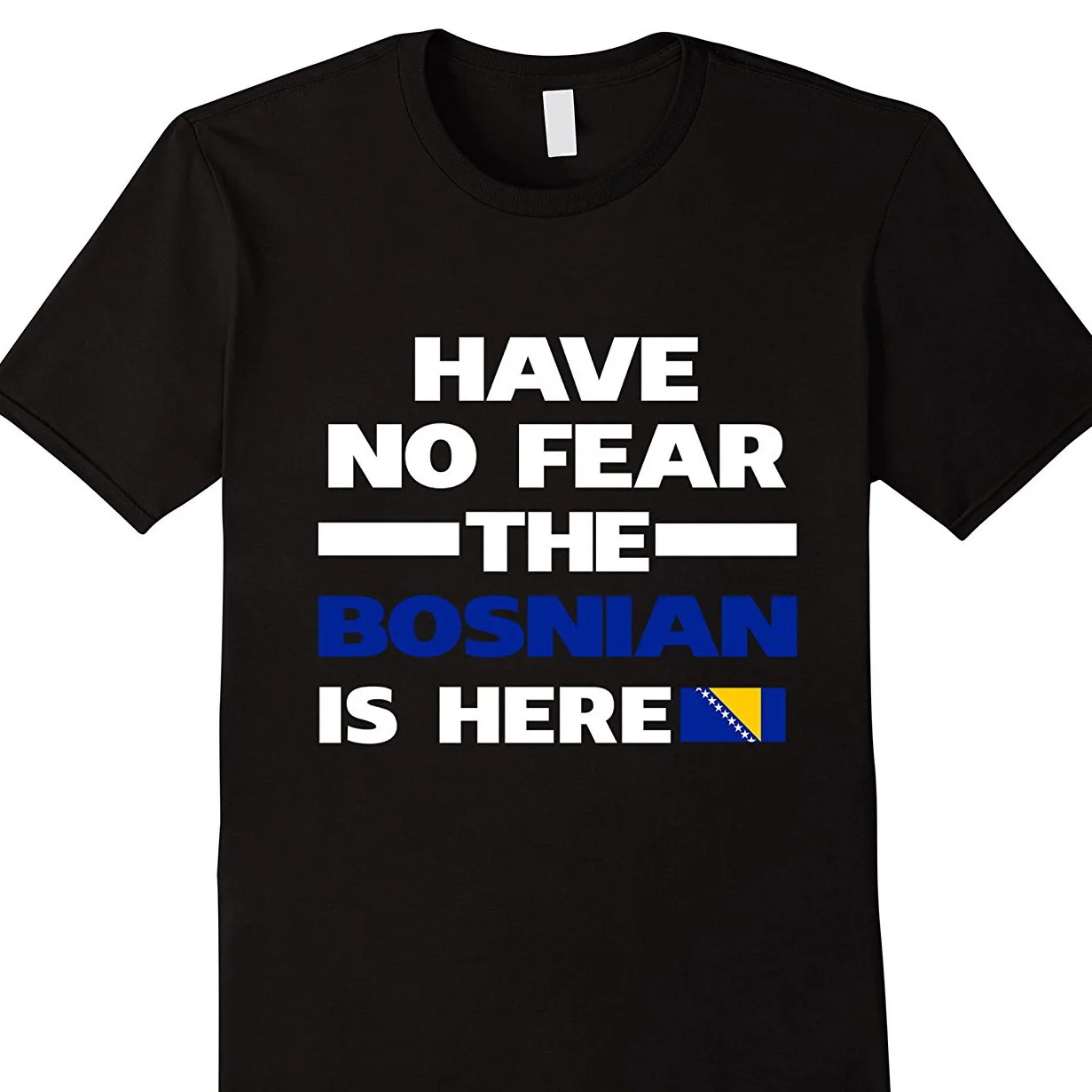 

Bosnian Here Bosnia & Herzegovina Pride Funny Flag T Shirt 100% Cotton For Man Shirts