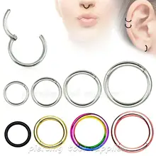 Hypoallergenic Nose Rings 20G 18G 16G 14G 12G 10G 8G 316l Surgical Steel Hinged Segment Ring Body Piercing Jewelry Earrings